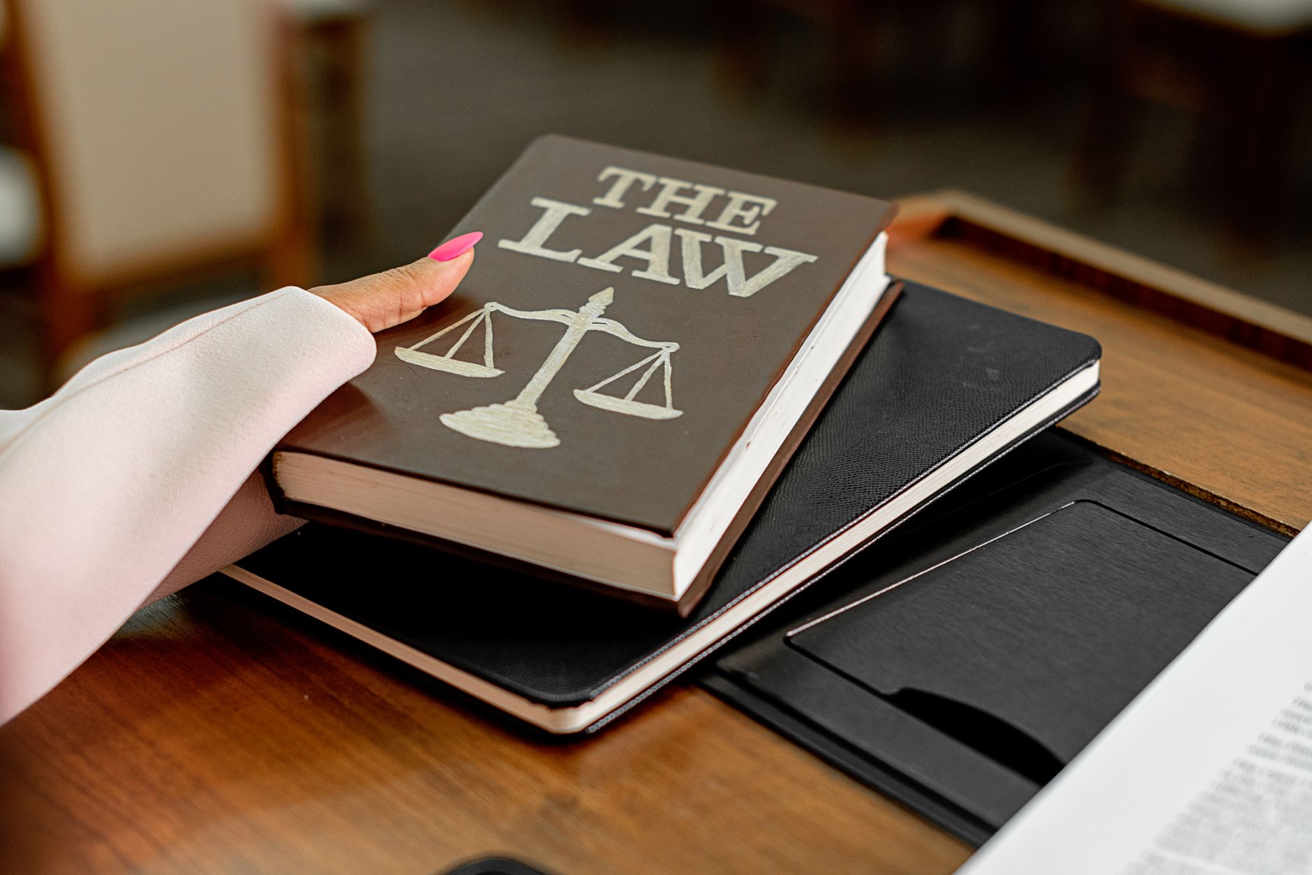 trademark files and documents on a desk